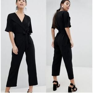 ASOS Elegant Black Wrap Jumpsuit